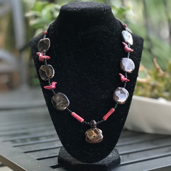Kenyan Ceramic Bead Necklace - Picture 1 of 9